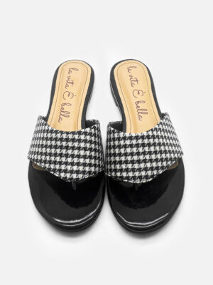 la vita e bella josie sandal flip flop wanita motif houndstooth [lp 522]