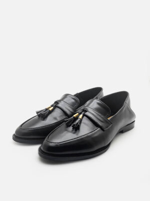la vita e bella eloise sepatu slip on wanita foldable back with tassel [lv1272] black