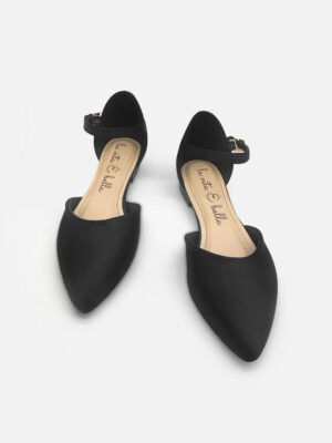 la vita e bella alexis ankle strap sandal flat wanita pointed toe vegan leather [lv 1263]