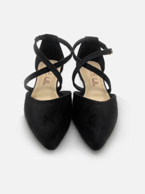 [new] la vita e bella laura crossed strap sandal flat teplek wanita [lv 514] black/denim