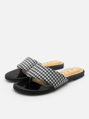 la vita e bella josie sandal flip flop wanita motif houndstooth [lp 522]