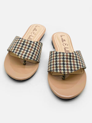 la vita e bella josie sandal flip flop wanita motif houndstooth [lp 522]