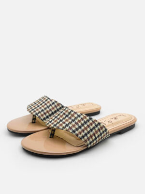 la vita e bella josie sandal flip flop wanita motif houndstooth [lp 522]