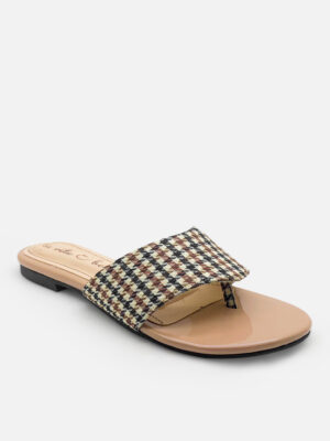 la vita e bella josie sandal flip flop wanita motif houndstooth [lp 522]