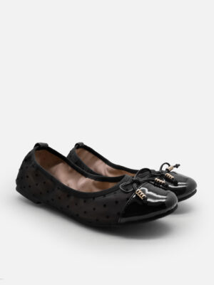 la vita e bella polka foldable ballerina flat shoes wanita model lipat super empuk [lv9103]