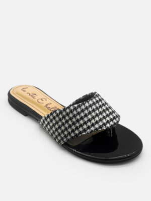 la vita e bella josie sandal flip flop wanita motif houndstooth [lp 522]