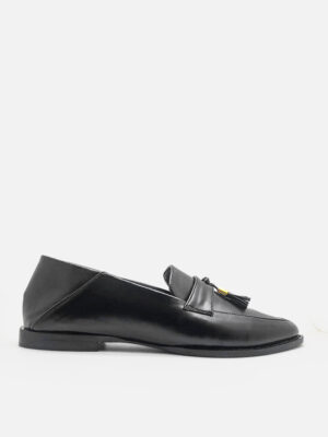 la vita e bella eloise sepatu slip on wanita foldable back with tassel [lv1272] black
