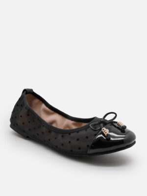 la vita e bella polka foldable ballerina flat shoes wanita model lipat super empuk [lv9103]