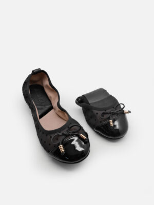 la vita e bella polka foldable ballerina flat shoes wanita model lipat super empuk [lv9103]