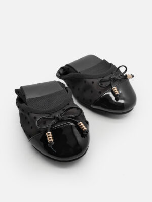 la vita e bella polka foldable ballerina flat shoes wanita model lipat super empuk [lv9103]