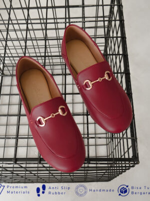 la vita e bella boston sepatu wanita loafer with metal buckle lv 6504
