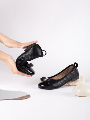 la vita e bella freya foldable sepatu ballerina flat shoes lipat wanita dengan pita [lv 9107]