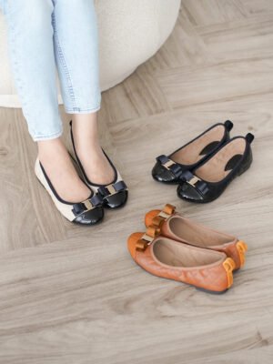 la vita e bella freya foldable sepatu ballerina flat shoes lipat wanita dengan pita [lv 9107]