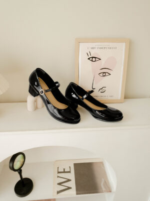 la vita e bella daisy mary jane sepatu hak pumps wanita crystal buckle kantor formal [lv 2201]