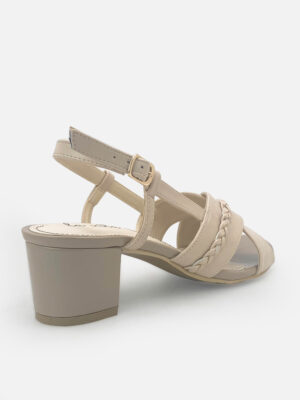 la vita e bella keiko sepatu sandal hak chunky wanita model cross slingback braided [lv 2022] cream