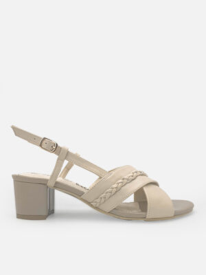 la vita e bella keiko sepatu sandal hak chunky wanita model cross slingback braided [lv 2022] cream