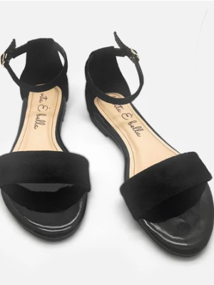 la vita e bella anya ankle strap sandal flat wanita dengan tali [lp 528] black