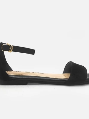 la vita e bella anya ankle strap sandal flat wanita dengan tali [lp 528] black