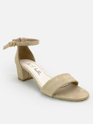 la vita e bella blanche ankle strap sandal block heels wanita model tali [lv2005]