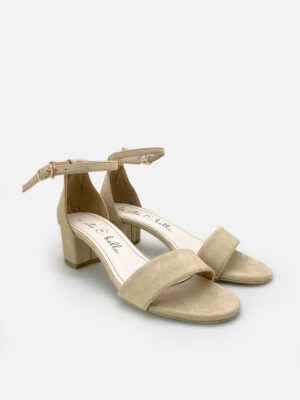 la vita e bella blanche ankle strap sandal block heels wanita model tali [lv2005]