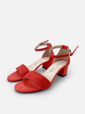 la vita e bella blanche ankle strap sandal block heels wanita model tali [lv2005]