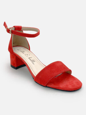 la vita e bella blanche ankle strap sandal block heels wanita model tali [lv2005]
