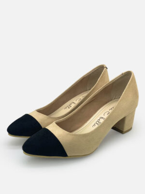 la vita e bella nadine pointed toe cap sepatu hak tahu wanita model pumps [lv8509] cream black