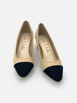la vita e bella nadine pointed toe cap sepatu hak tahu wanita model pumps [lv8509] cream black
